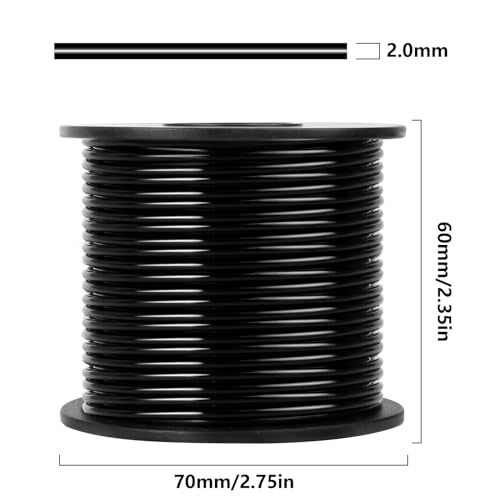 Aluminum Craft Wire, 95 Feet 2.0mm/ 14 Gauge Black Bendable Soft Metal Aluminum Wire Roll Bulk for DIY Crafts Sculpting Jewelry Making - color: Black, size: 14 Gauge