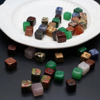 40 Pcs Healing Loose Beads Square Shape Faceted Natural Necklace Stone Pendants Crystal Charms for Jewelry Making DIY Craft - color: square