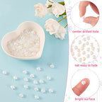 UR URLIFEHALL 100 Pcs Transparent Spray Painted Glass Beads AB Color Plated Frosted Heart Beads for DIY Necklaces Bracelets Jewelry Making - color: 100pcs-6x6x4mm-frosted AB color heart glass beads