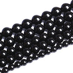 6mm 66pcs Natural Black Agates Onyx Stone Beads Smooth Round Loose Spacer Beads for Jewelry Making DIY Bracelets 15" - color: Black Agate, size: 6mm
