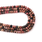 Faceted 4x6mm Natural Rhodonite Stone Rondelle Spacer Gemstone Beads Loose Semi Gemstone Beads for Jewelry Making - color: Rhodonite