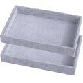2 Pcs 9" x 5.7" Velvet Jewelry Tray Jewelry Display Tray, Stackable Empty Plate Trays for Earrings Necklaces Bracelet Rings Display Showcase - Grey - color: Grey, size: Flat Tray 9"x5.7"