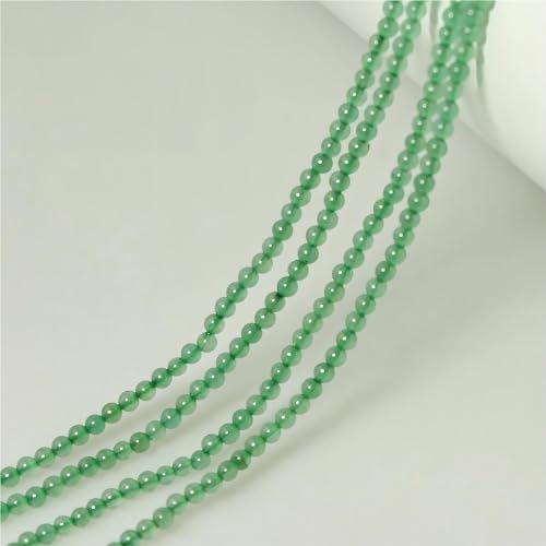 MJDCB 320pcs Natural Small Stone Beads 2mm Green Aventurine Round Smooth Loose Gemstone Bead for Jewelry Making Bracelets Earrings Necklaces Accessories - color: Green Aventurine