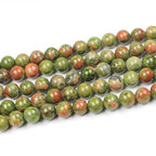 MJDCB Natural Stone Beads Unakite Round Loose Spacer Beads 15'' 4m 6m 8m 10mm 12m for Jewelry Making (8mm) - color: Unakite, size: 8mm