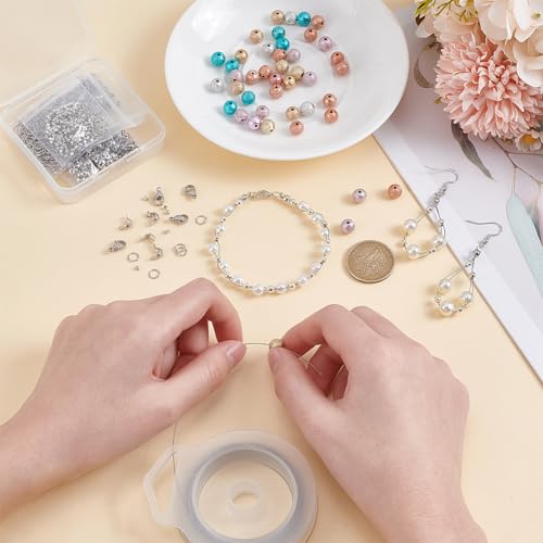 BENECREAT 49FT 49 Strands Beading Wire Kit, 0.46mm/26 Gauge Stainless Steel String Wire, Tiger Tail Wire with Lobster Clasps, Jump Rings, Bead Tips, Brass Crimp Beads for Jewelry Making - size: 0.46mm, style: 49 Strands