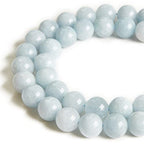 35pcs 10mm Aquamarine Beads Natural Gemstone Beads Round Loose Beads for Jewelry Making - color: Aquamarine, size: 10mm