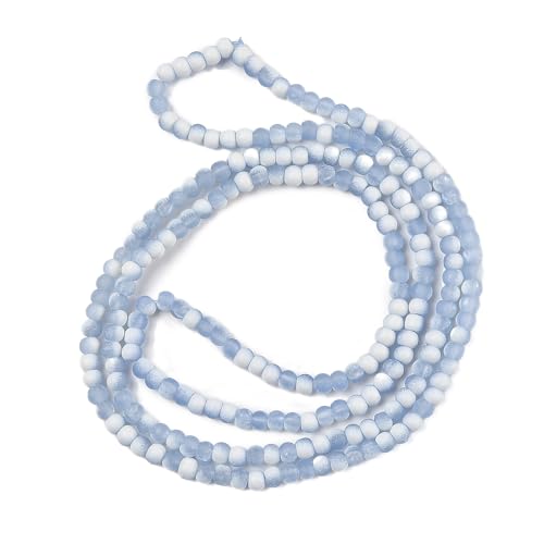 KISSITTY 50pcs Matte Beads Gradient Color Glass Frosted Crystal 6mm Rondelle Light Steel Blue Center Drilled Loose Craft Beads for Jewelry Making Earring Bracelet Necklace DIY Crafts - color: Light Steel Blue