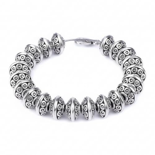 April Ya 100 Pieces 6 mm Antique Silver Spacer Beads European Style Beads for Jewelry Making