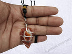 Amazing Gemstone Crystals and Healing Stones Carnelian Necklace - Gold Chain Necklace Pendant - Real Crystal Necklace - color: Arrowhead (Spiral), size: 1 PIECE