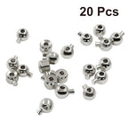 20Pcs Silver Crimp Beads 18K Silver Plated Brass Rondelle Spacer Beads 3mm for DIY Bracelet Necklace Jewelry Making - color: Silver, Round