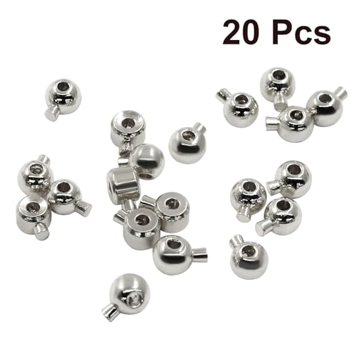 20Pcs Silver Crimp Beads 18K Silver Plated Brass Rondelle Spacer Beads 3mm for DIY Bracelet Necklace Jewelry Making - color: Silver, Round