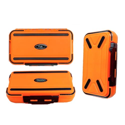 Waterproof Fishing Tackle Box, Floating Storage, Double-Sided Lure Box with Adjustable Dividers, Jewelry Organizer Making Kit Container for Earring Tool, Hook Beads Storage. - color: Tackle box orange large 1pack