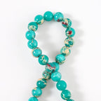 100Pcs Natural Stone 6mm Green Imperial Jasper Round Loose Gemstone Energy Healing Beads Hole Size 1mm DIY Smooth Beads for Bracelet Necklace Earrings Jewelry Making - color: Green Imperial Jasper, size: 6mm
