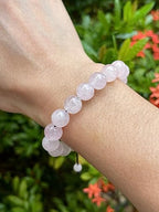 GAF TREASURES Grade A ++ Gemstone Round Bead Adjustable Bracelet 10mm, Genuine Crystal Bead Bracelet, Gift for Men & Women - color: Rose Quartz