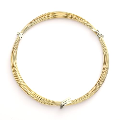 BEADIA 14K Gold Plated Wire 0.5mm 10 Meters Bead Cord for Bracelet Necklace Charm Beading Jewelry Making Findings - size: 0.5mm, style: 14K Gold