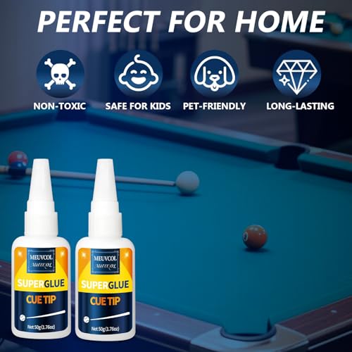 Pool Cue Tip Glue 100g, Quick Dry Billiard Cue Tip Glue for Pool Stick, Heavy Duty Super Adhesive for Snooker Cue, Pool Cue Accessories - No Tip Clamp Needed - size: 100g, style: Pool Cue Tip Glue