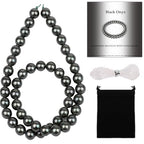 Stone Beads, 45pcs Black Onyx, 8mm Round Loose Beads for Jewelry Making, Bracelets, with Bag, String & Card - color: Black Onyx, size: 8mm