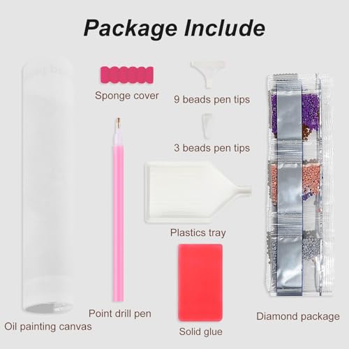 Domnpes Diamond Painting Kits for Adults, Lady in Rain Diamond Art Kits for Beginners, 5D DIY Full Drill Diamond Bead Art for Home Decor Gift 11.8x15.8 inch, Women