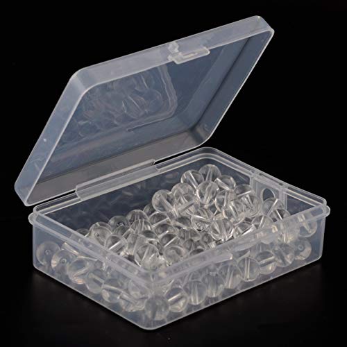 Natural Stone Beads 100pcs 8mm White Clear Crystal Quartz Round Stone Beading Loose Gemstone Hole 1mm DIY Smooth Beads for Bracelet Necklace Earrings Jewelry Making (Clear Crystal Quartz White, 8mm) - color: Clear Crystal Quartz White, size: 8mm