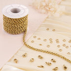 Jabogrii 16.4 Feet Gold Stainless Steel Jewelry Making Chain Bulk Craft Twisted Chain on Spool with Lobster Clasps and Jump Rings for Jewelry Making - color: Twisted Gold