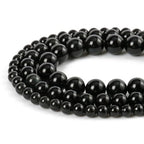 About 60pcs 6mm Natural Stone Beads Black Obsidian Beads Crystal Gemstone for Jewelry Making, DIY Bracelet Necklace - color: Black Obsidian, size: 6mm