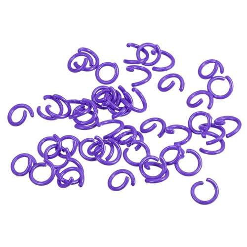 uxcell Open Jump Rings, 8mm Colorful O-Ring Connectors for DIY Crafts Jewelry Making, Carbon Steel, Dark Purple, 200Pcs - color: Dark Purple, size: 8mm