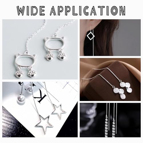 UNICRAFTALE 40pcs 90mm Stainless Steel Ear Threads with Loop Drop Earring Threader - color: Stainless Steel Color, size: 90mm