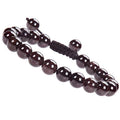 MASSIVE BEADS Natural Healing Power Gemstone Crystal Beads Unisex Adjustable Macrame Bracelets - color: Garnet, size: 8mm