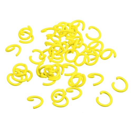 uxcell Open Jump Rings, 8mm Colorful O-Ring Connectors for DIY Crafts Jewelry Making, Carbon Steel, Yellow, 100Pcs - color: Yellow, size: 8mm