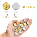 Stainless Steel Jewelry Making Charms Pendants Bulk Round Rose Charm for Bracelet Necklace DIY - color: Rose Gold Silver