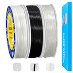 3 Rolls 1.0 mm 495 Feet Rainbow/White/Black Elastic Bracelet Stretchy String Cord, Stretch Bead Cord for Bracelets Jewelry Making, Necklaces, Beading and Crafts (590ft) - size: 590ft