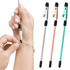 CraftyCrocodile Set of 3 Bracelet Helper Tool - Fastener Tool for Bracelet, Necklace, Jewelry, Watch - Сlip, Clasp Helper - Easy to Put on Yourself, Portable, Made of Metal, Silver, Rose, Teal - color: Silver, Rose, Teal