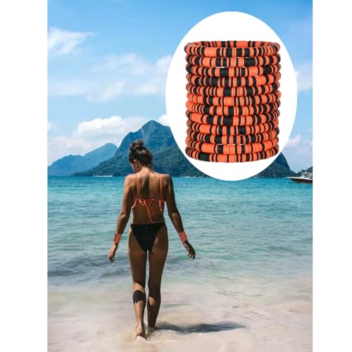12pcs Friendship Bracelets Beaded Bracelets Heishi Bracelet Cute Bracelets Stack Vinyl Clay Disc Bead Surfer Stretch Summer Beach Bracelets For Women Preppy Bracelets - color: B-color 10
