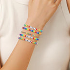 12pcs Halloween Heishi Beaded Bracelets for Women-Spooky Ghost & Pumpkin Party Favors Boho Stackable Polymer Clay Bead- Stretch Friendship Bracelet Set - style: LGBTQ 1-9pcs