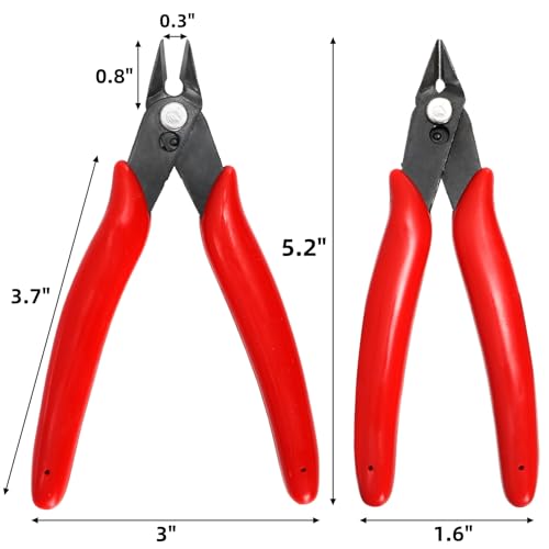 Covzoe 10 Pack 170 Wire Cutters, 5 Inch Small Precision Flush Cut Pliers with Spring, Micro Diagonal Side Cut Nippers, Sharp Wire Clippers for Electronics, Jewelry Making, Zip Ties, Soft Copper Wire