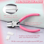 Flat Nose Pliers for Jewelry Making with 2 Replacement Tips, 5 Inch Soft Jaw Pliers with Consistent Grip, Wire Straightener for Beading, Looping, Gripping, Shaping - style: Flat Soft Jaw Pliers