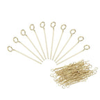 PATIKIL 200Pcs 304 Stainless Steel Jewelry Eye Pins 20mm 22 Gauge Gold Open Eye Pins for Jewelry Making DIY Craft Necklaces Bracelets Earrings - color: Gold, size: 20mm