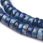 Craftdady 354pcs Heishi Coin Natural African Pyrite Gemstone Beads Flat Round Disc Energy Healing Crystal Stone Loose Beads 4mm for Jewelry Bracelet Necklace Earring, Blue - color: African Pyrite, Blue, size: 4mm