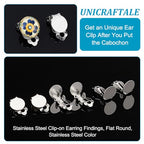 UNICRAFTALE 50pcs Stainless Steel Clip-on Earring Findings Flat Round Blank Tray Earrings Non-Pierced DIY Earrings Metal Earring Converters for Earring Making - color: Metal Color/50pcs