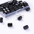 Natural Black Agate Cylinder Tube Beads 10x14mm 38cm/str Loose Semi Gemstone Stone Beads for Making Bracelets Necklace - color: Black Agate