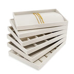 24 Grids Linen Necklace Tray Jewelry Display Tray Necklace Holder Organizer for Drawers With Removable Jewelery Cards Pendant Bracelet Storage (White) - size: 24 Grid With Insert