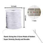 Elastic Cord for Bracelets, 1 mm 330 Feet Durable Bracelet String, Stretch Elastic String for Jewelry Making, Necklaces and Beading White - size: White