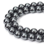 HAAMIIQII 60pcs 6mm Natural Black Hematite Stone Beads Round Loose Gemstone Beads for Jewelry Making Strand 15 Inch - color: Black Hematite, size: 6mm 60pcs