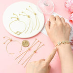 DanLingJewelry 20pcs Adjustable Slider Bracelet Slider Extender Chains with Ball Ends for Jewelry Making DIY 8 Inches(220mm) G - color: StyleⅡ-20 pcs-Golden