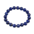 AD Beads Natural Gemstone Round Beads Stretch Bracelet Healing Reiki 10mm (Lapis) - color: Lapis