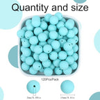 MAIBAOTA 120 Pcs Caribbean Blue Silicone Beads 15 mm Caribbean Blue Beads for Keychain/Pens/Bracelet/Necklace Making Round Silicone Beads Bulk for Craft Making（with Boxed Kits） - color: Caribbean Blue