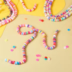 2030Pcs Handmade Polymer Clay Beads for Bracelets,Heishi Beads,Flower Beads Disc Beads,Mixed Color Flat Round Beads for Jewelry Making Friendship Bracelet Kit,Hole: 1.8mm