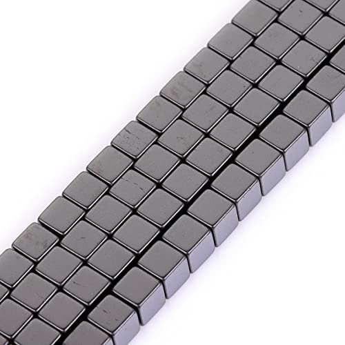 HAAMIIQII 50pcs 8mm Natural Black Hematite Loose Gemstone Beads Square Shape Spacer Stone Beads for Jewelry Making DIY Bracelets Necklaces Crafting - color: Square Shape, size: 8mm