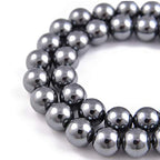 45pcs 8mm Natural Black Hematite Gemstone Round Spacer Loose Stone Beads for Jewelry Making 15.5" 1 Strand (Black Hematite, 8mm 45Beads) - color: Black Hematite, size: 8mm 45Beads
