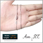 Jewelry 2mm Titanium Steel Silver Singapore Chain Necklaces for Women 16 to 30 in - size: 26 in